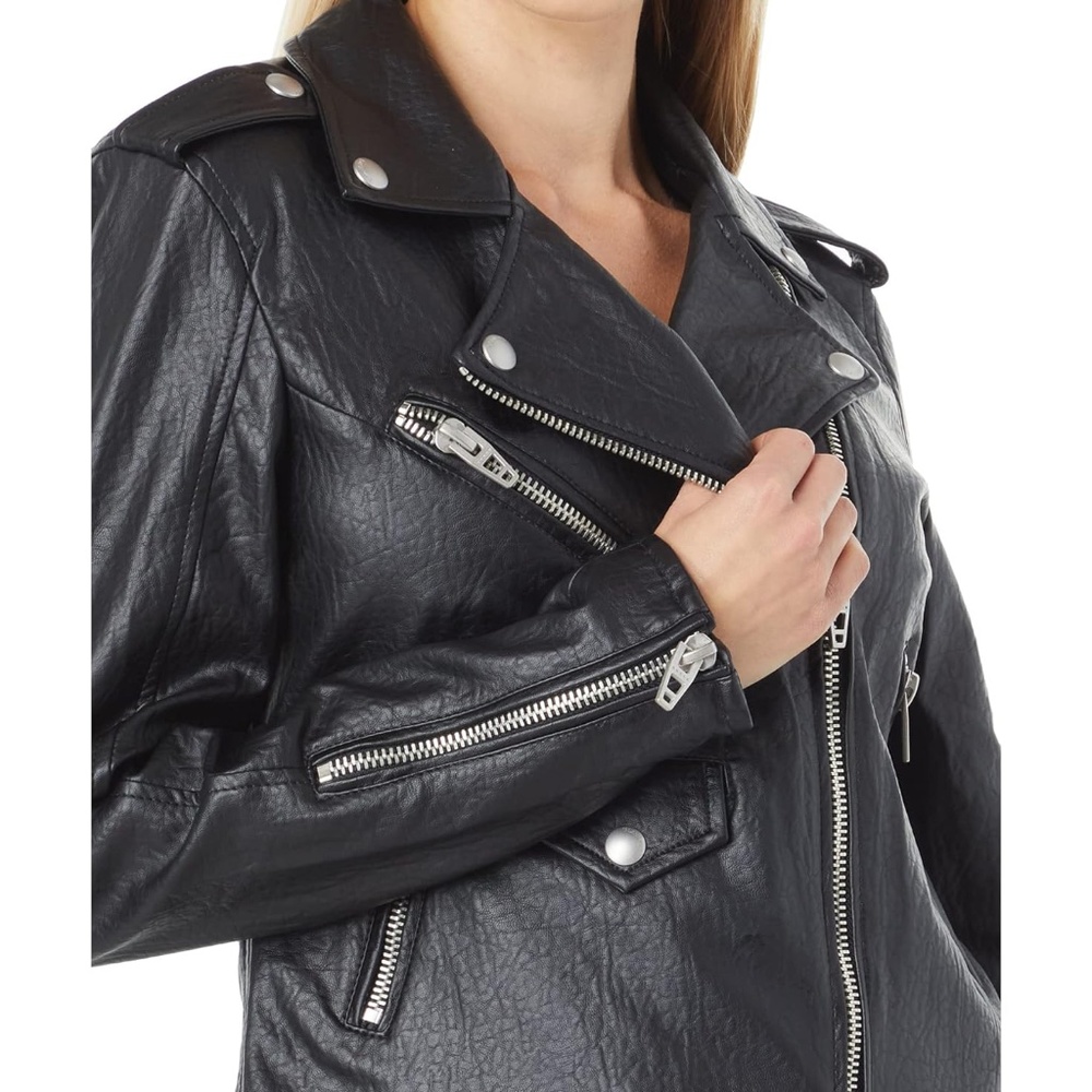 NEW Blank NYC Leather Cropped Moto Jacket - Picture 2 of 8